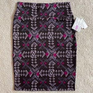 NWT LuLaRoe Cassie pencil skirt, purple pattern